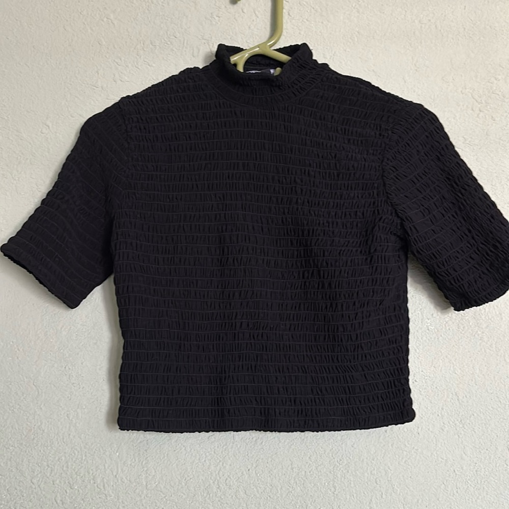 Express ruched mock neck short sleeve